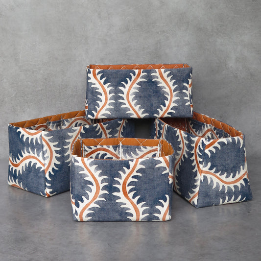 Tribal Frond Indigo/Gold